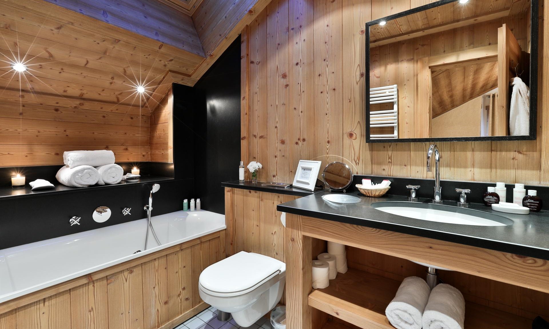 One of the bathrooms in Chalet Trois Ours Meribel Centre