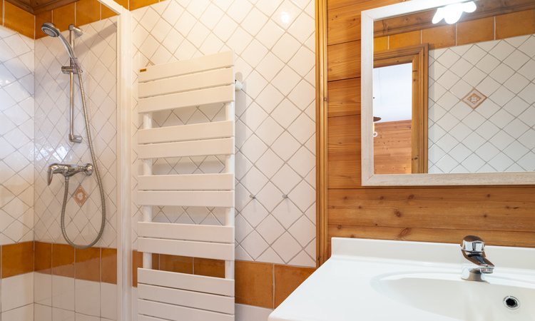A bathroom in Chalet Oxalys in Meribel