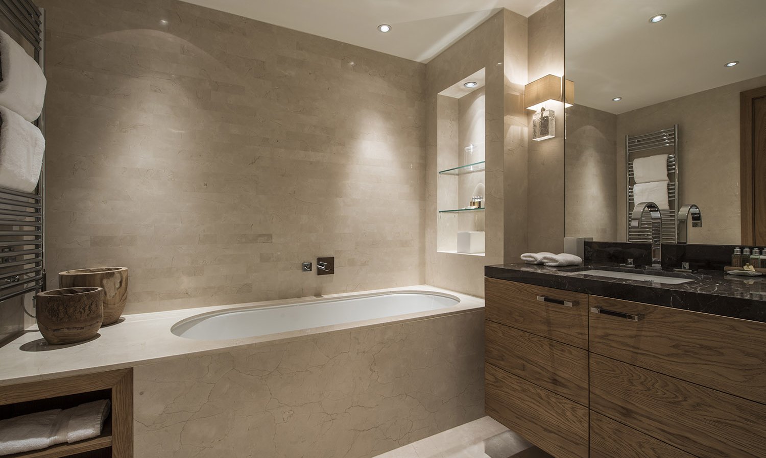 One of the bathrooms in Chalet Le Grenier in Meribel Centre