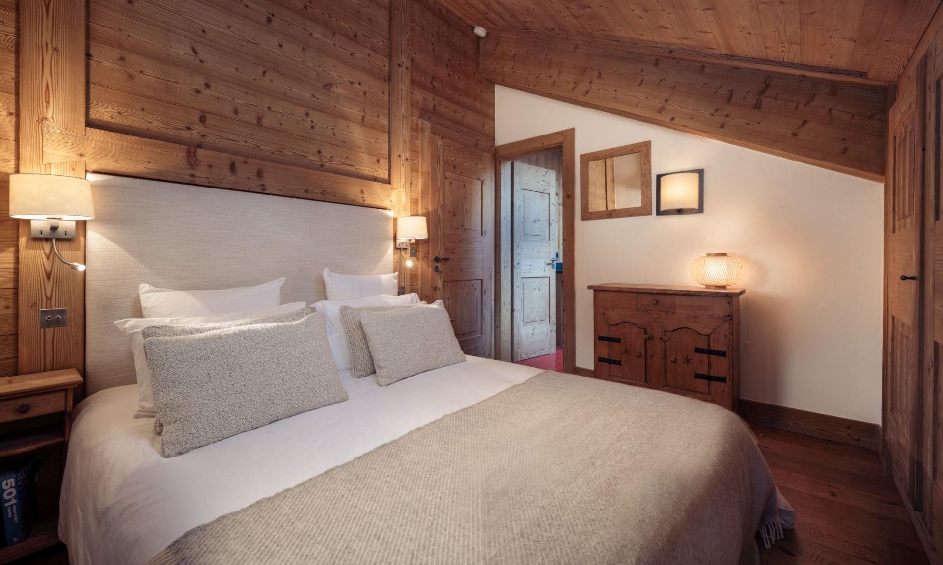 One of the lovely bedrooms in Chalet Trois Ours Meribel Centre