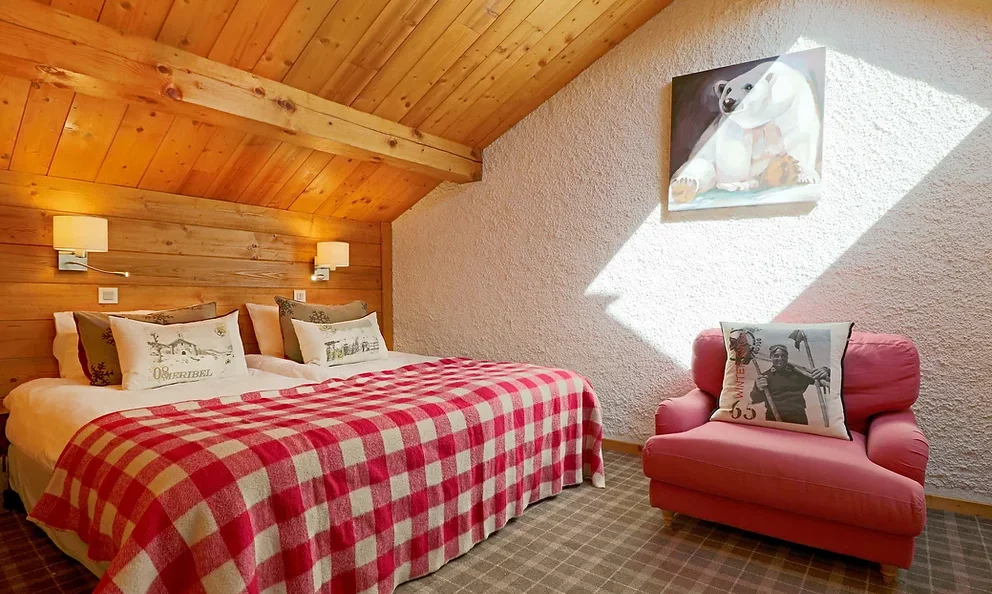 One of the bedrooms in Chalet La Combe Meribel