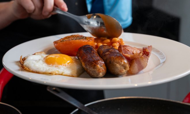 Cooked breakfast in Chalet Oxalys in Meribel