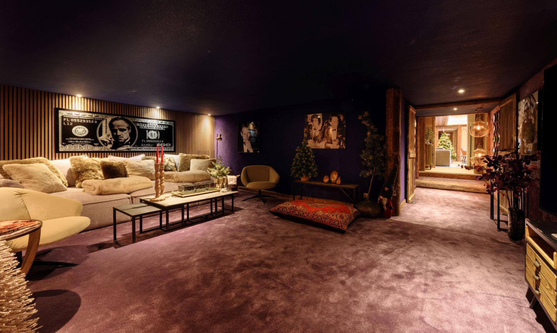 The spacious Cinema room in Catered Chalet Cheval Blanc Meribel Le Raffort