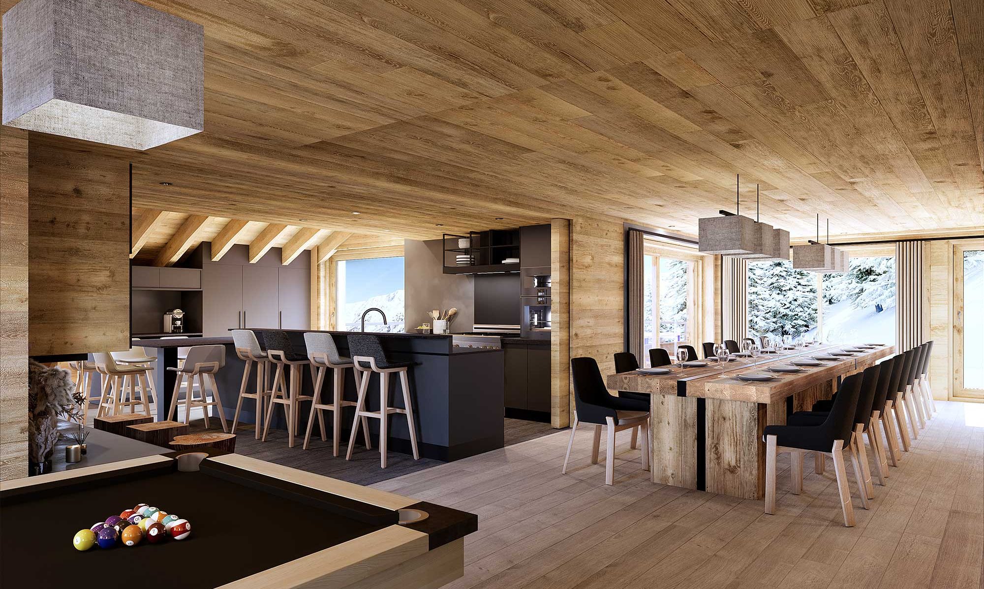 The Beautiful Dining area in Chalet Harmony Meribel