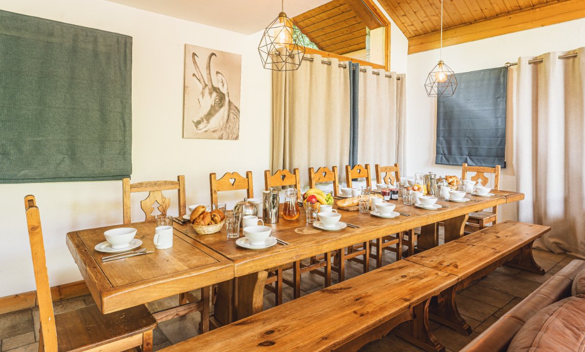 The Dining area in Chalet Virage in Meribel Centre