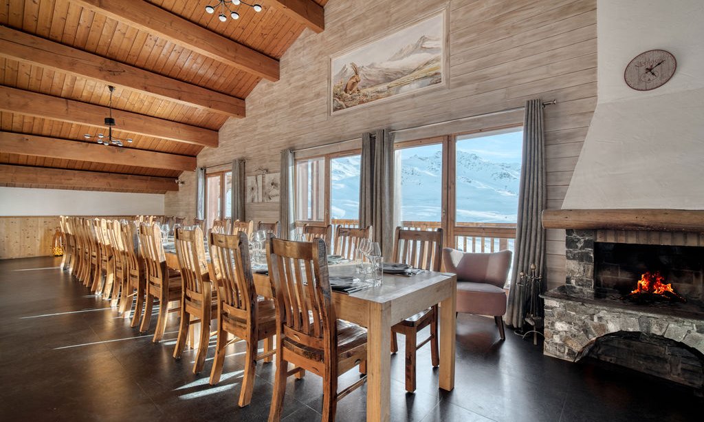 The Dining area in Catered Chalet Bonhomme Val Thorens