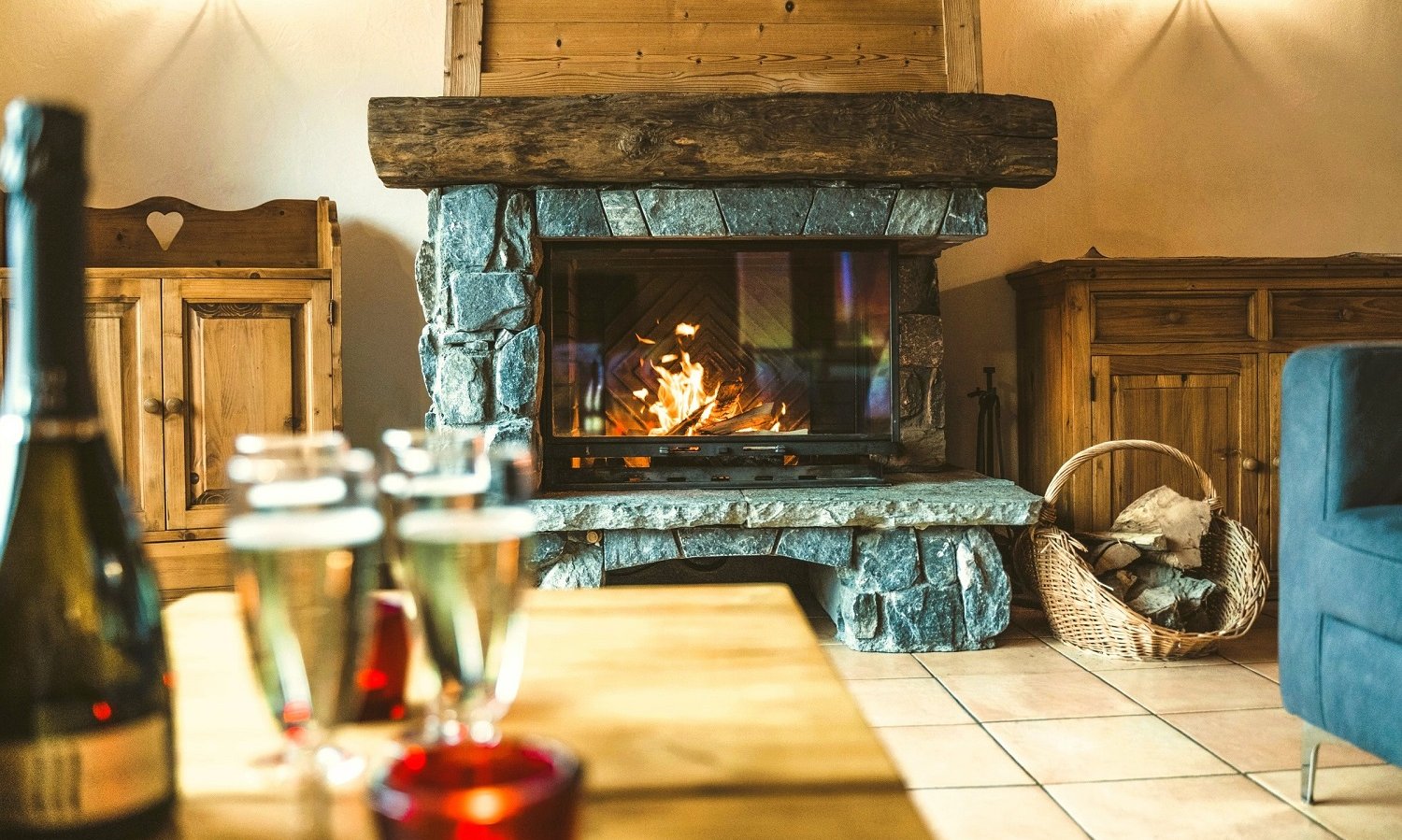 Fireplace in Chalet Meru Meribel