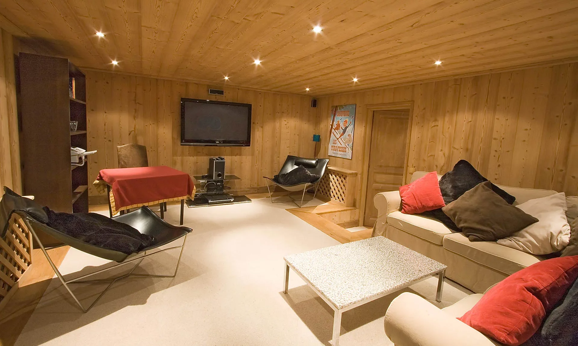 The TV and games room in Chalet Tomkins Meribel