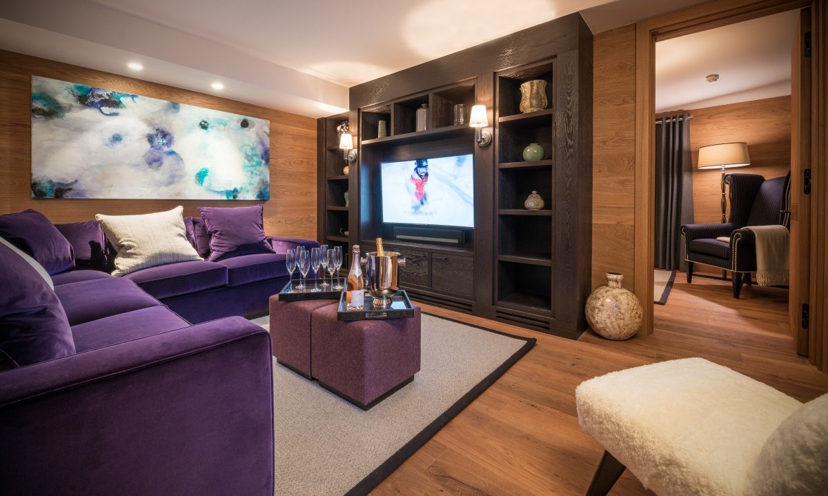 The TV and games room in Chalet Le Grenier Meribel Centre