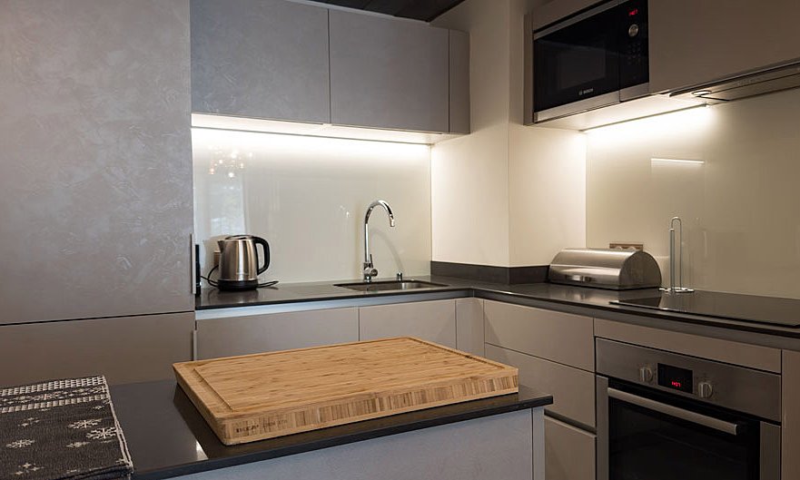 The Kitchen in Apartment La Suite in Meribel