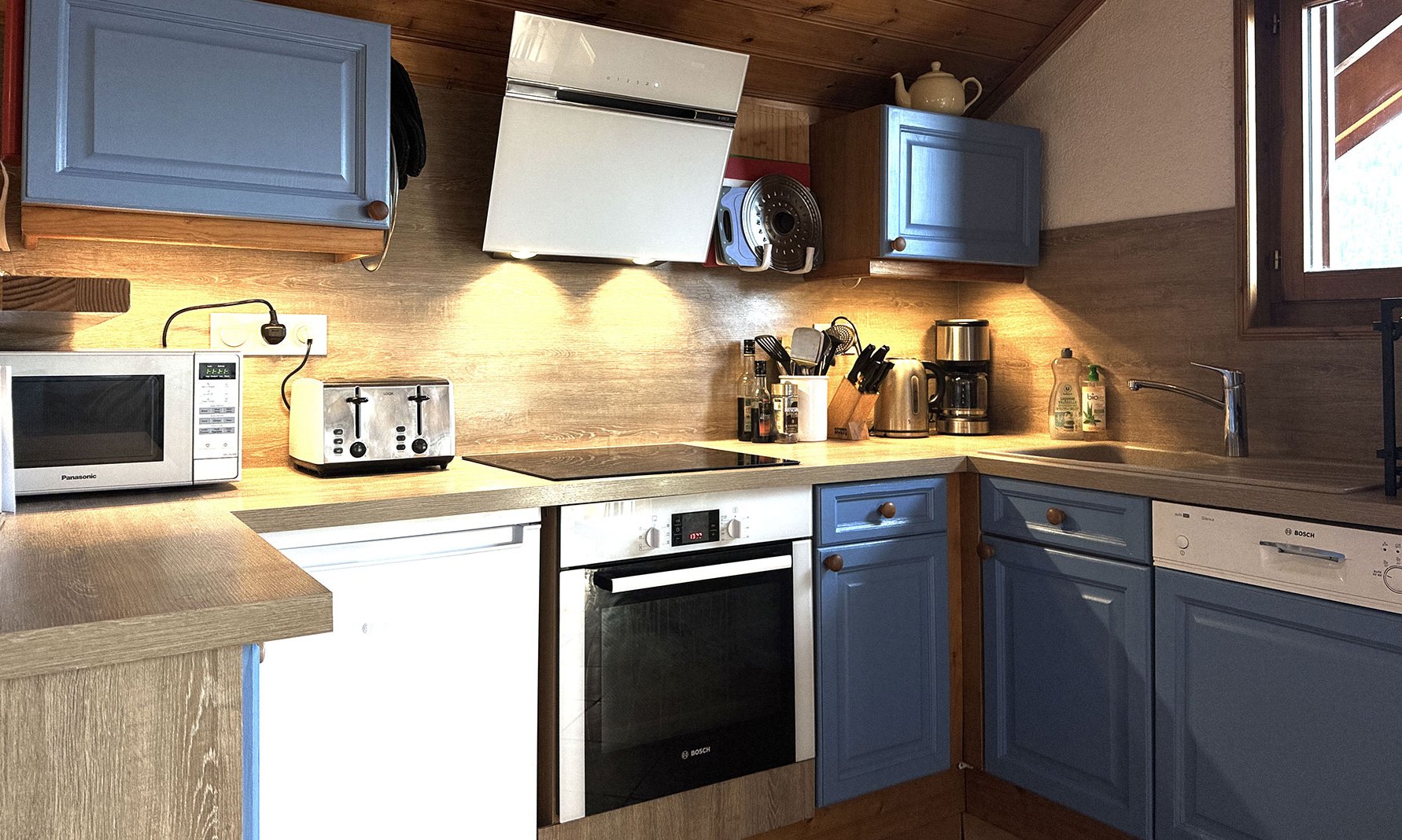 The Kitchen area in Apartment Jardin in Meribel Morel