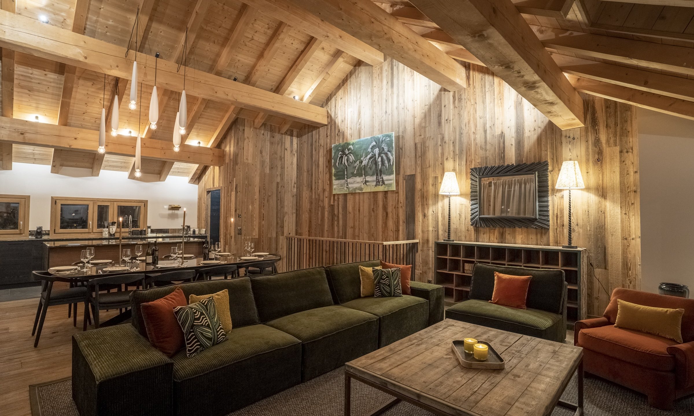 The Spacious Living and Dining area in Chalet Panda Lodge Meribel
