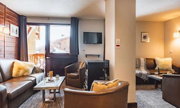 The Living area in Catered Chalet Capricorne in Val Thorens
