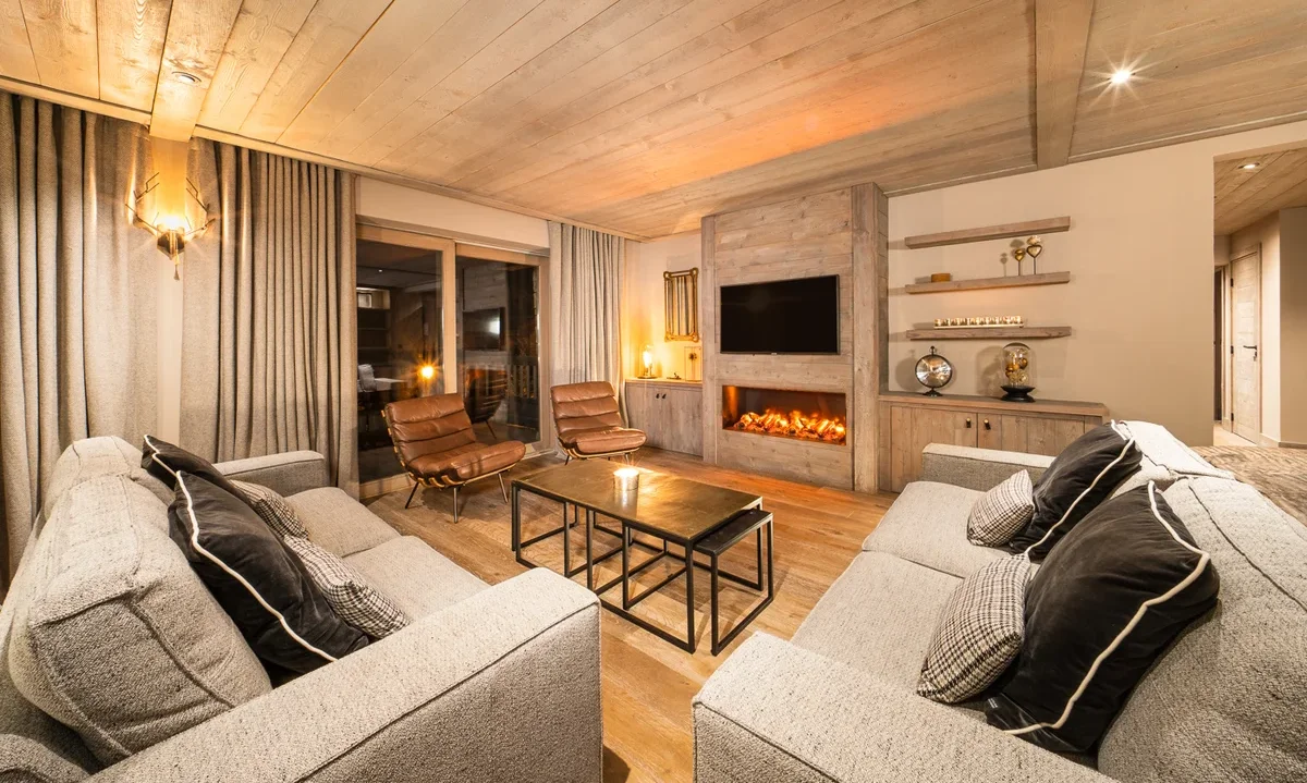 The Living area in No.4 Aspen House Val d'Isere