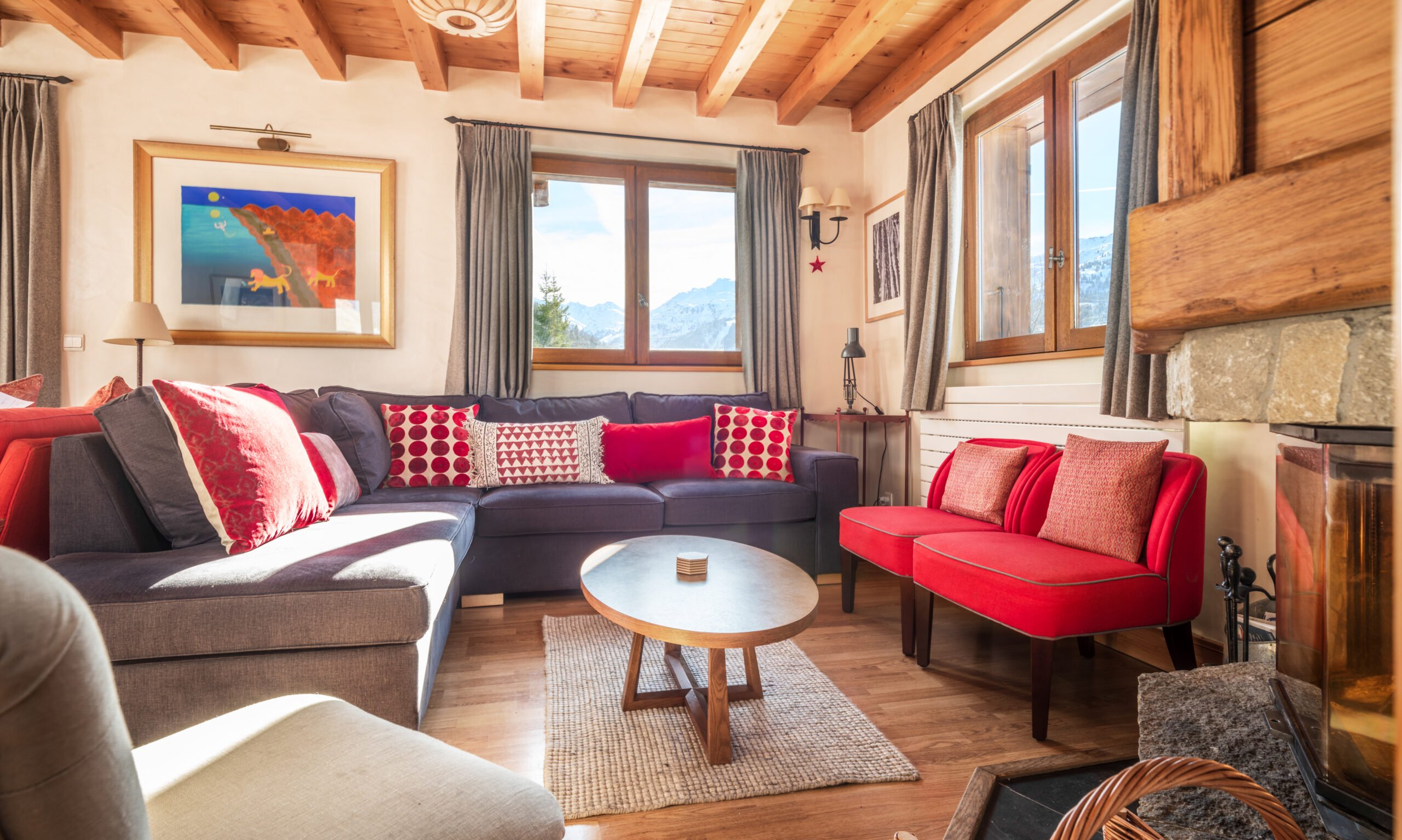 The living room in Chalet Tourterelle Meribel Village