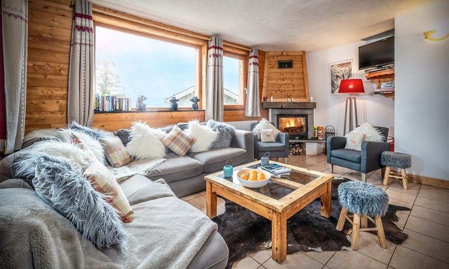 The Living Room in Chalet Matisse Bas, La Tania