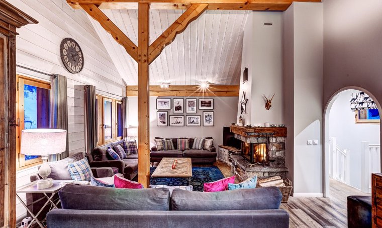 The living room, Chalet Pasarale, Meribel