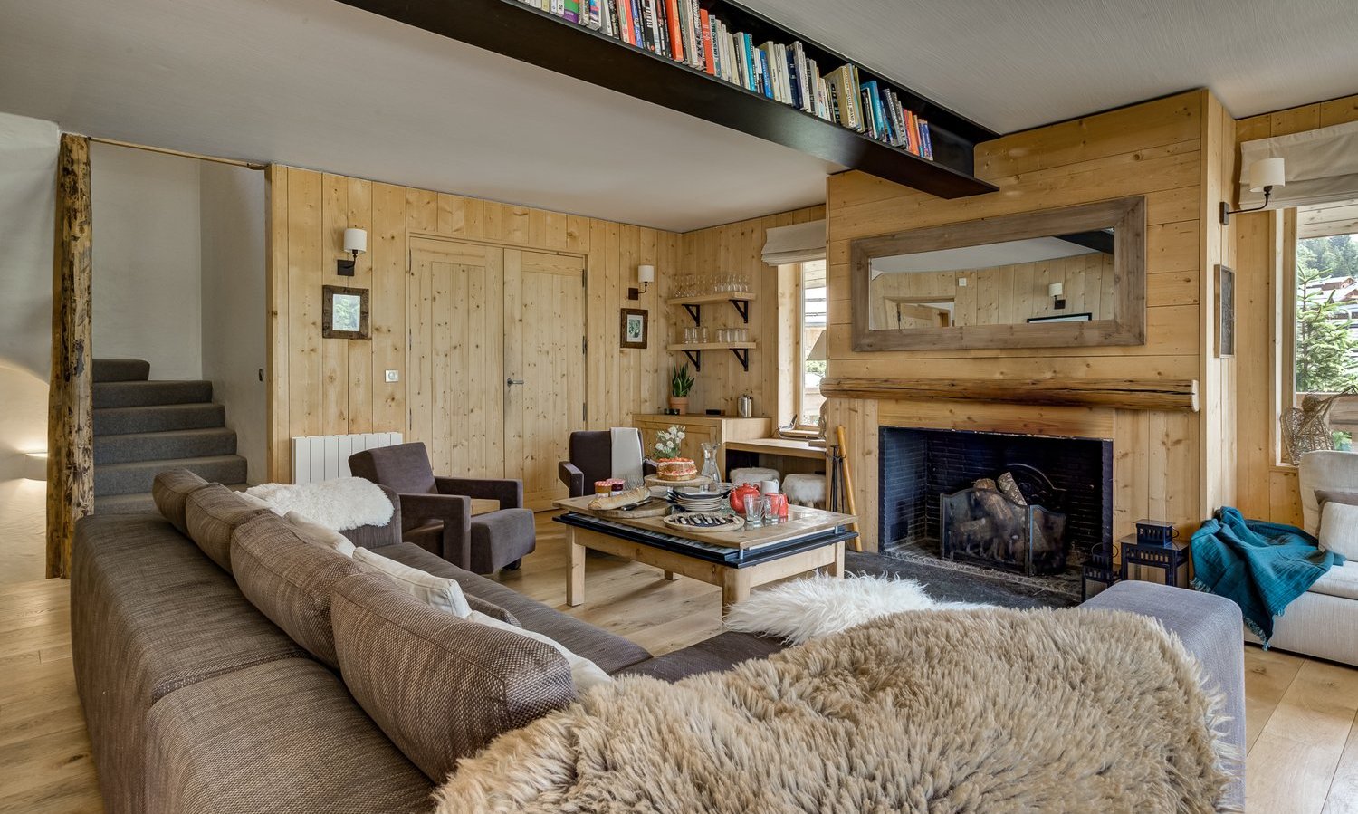 The Living area in Chalet La Chouette Meribel