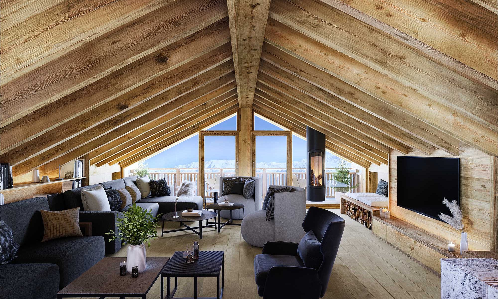 The Spacious Living area in Chalet Harmony Meribel