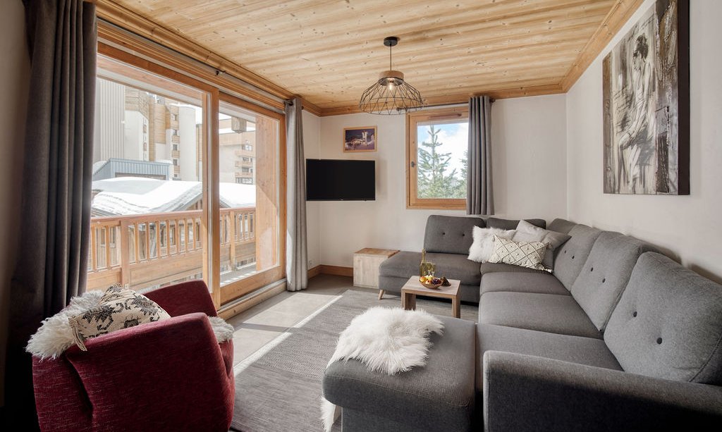 The Living area in Catered Chalet Sabot Val Thorens