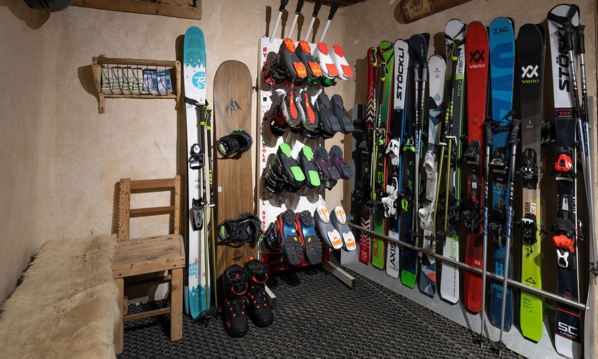The Ski room in Chalet Cheval Blanc Meribel Le Raffort