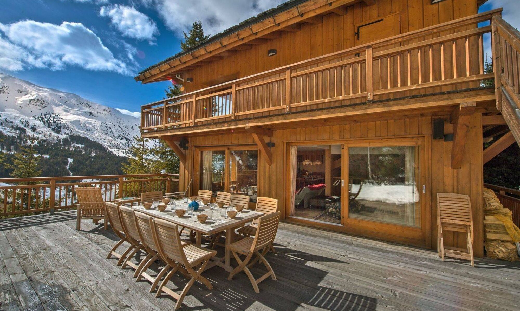 The large Terrace at Chalet Eric Meribel Centre
