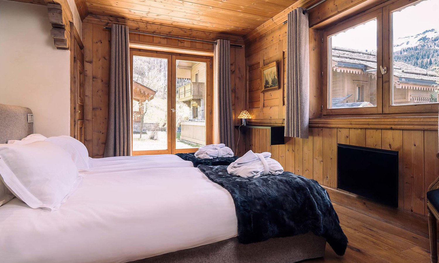 One of very comfortable bedrooms in Chalet Mariefleur in Meribel