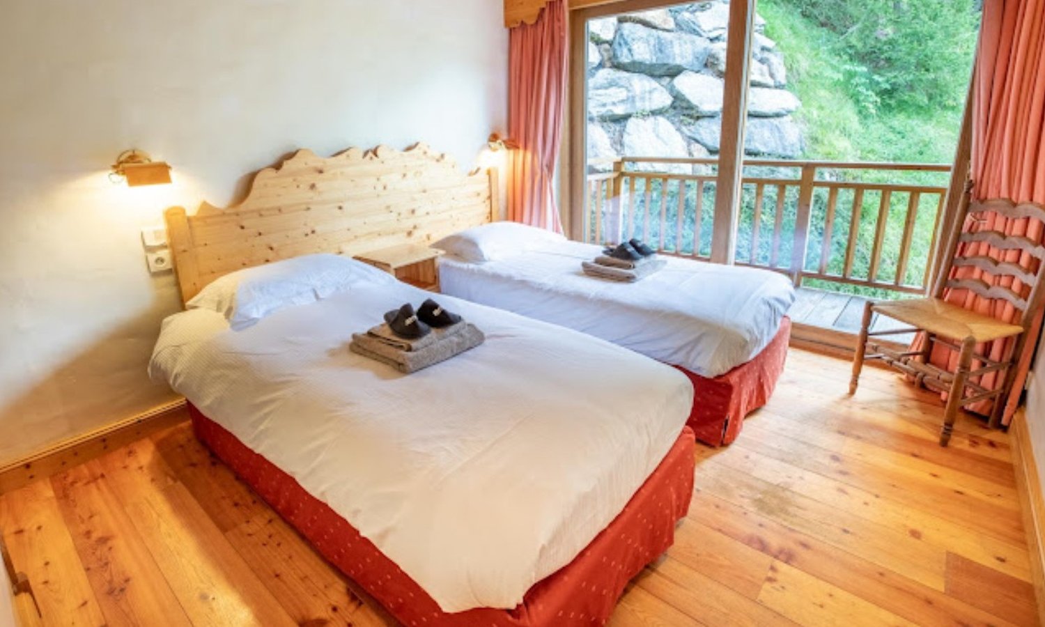 One of the bedrooms in Chalet Mira Belum Meribel