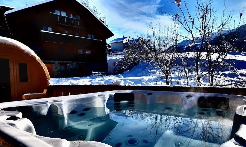 The Outdoor Hot Tub at Chalet Blanchot Meribel