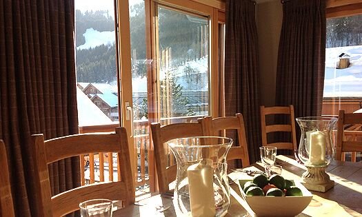 The Dining area in Chalet Montana in Meribel Centre