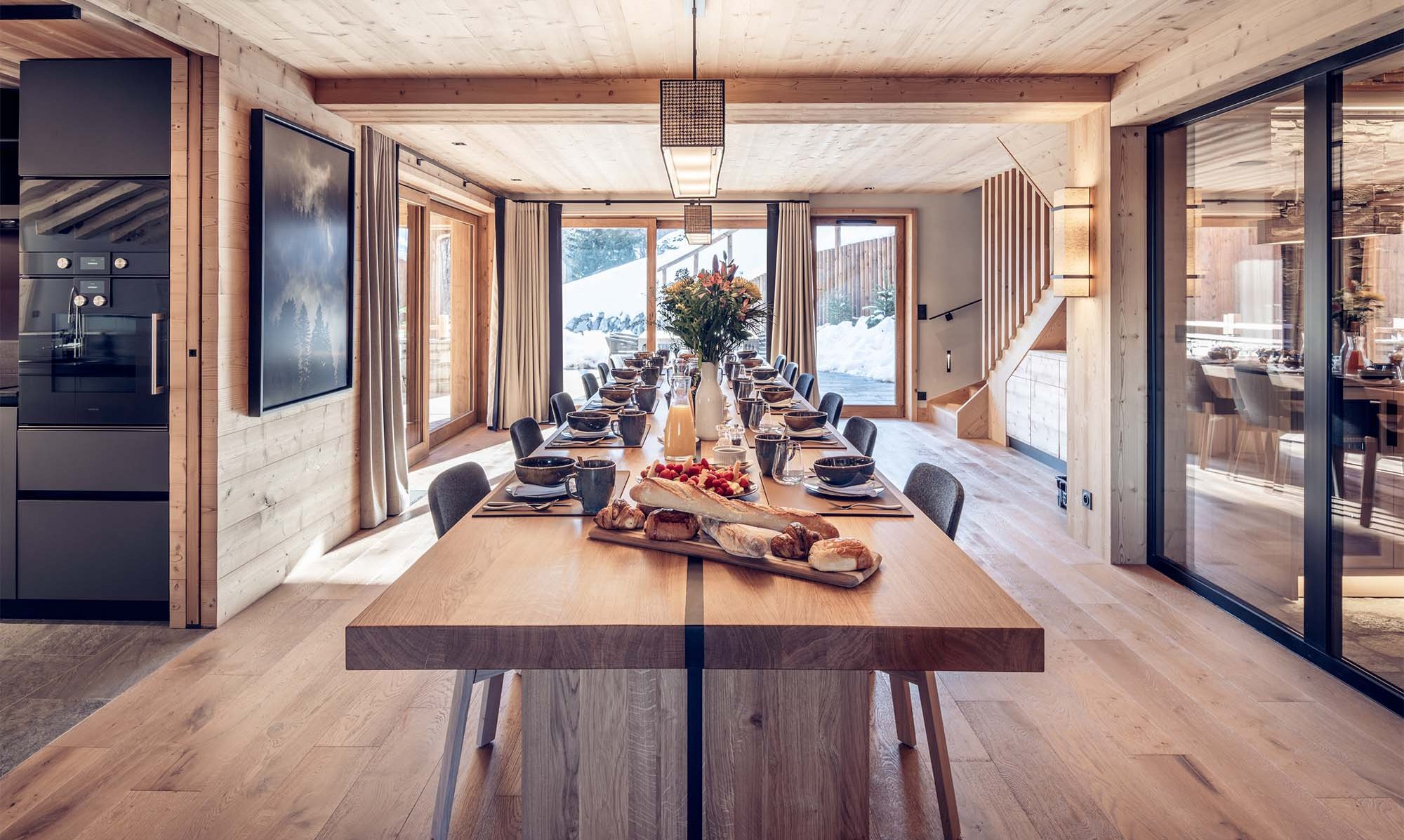 The Dining area in Chalet Harmony Meribel
