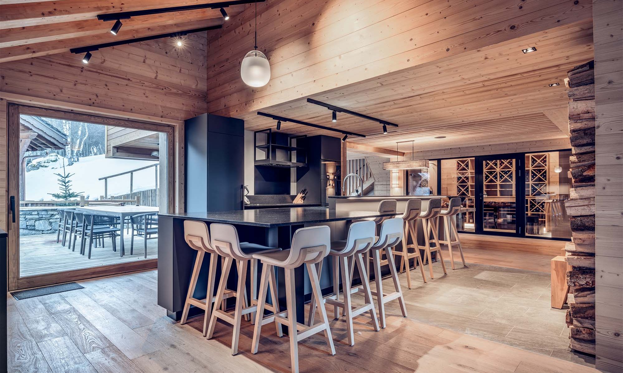 The Kitchen area in Chalet Harmony Meribel