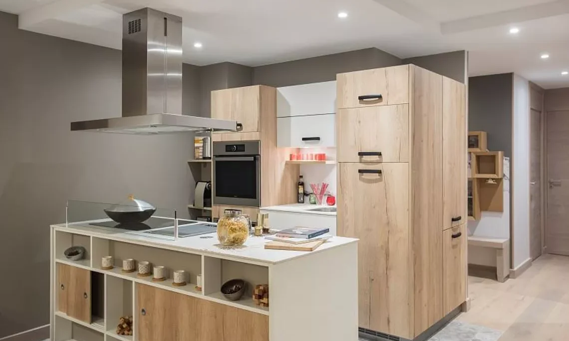 The Kitchen area in a 3 bedroom aparment in Residence L'Hevana Meribel