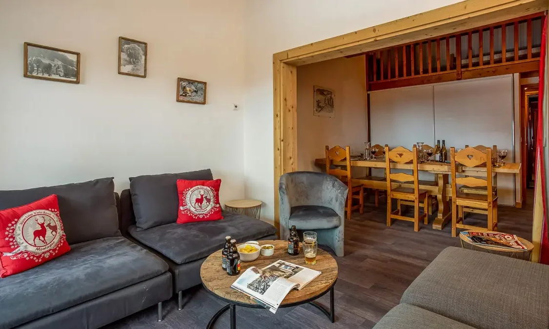 The Living area in Catered Chalet Pierre Meribel Mottaret