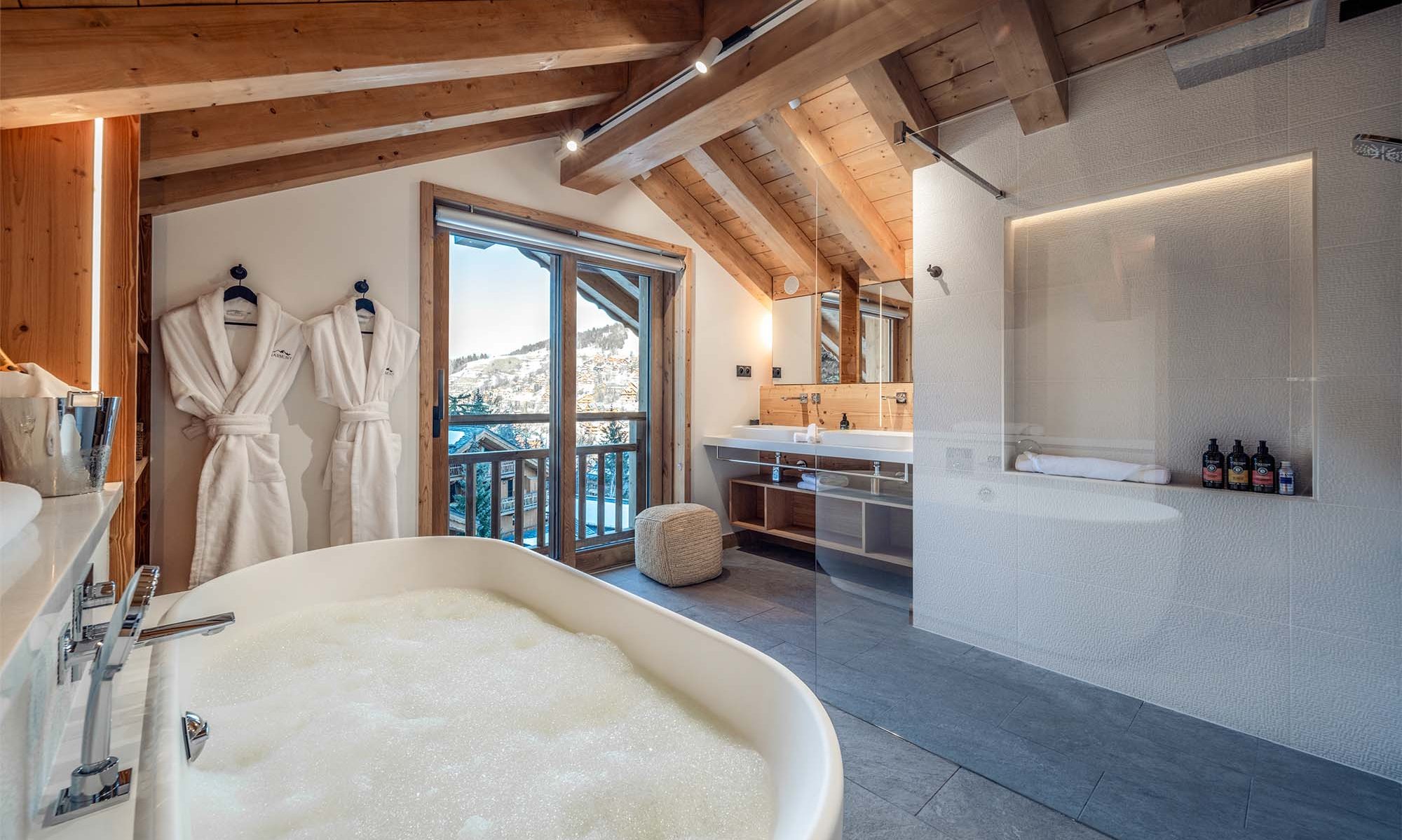 The Bathroom in the Master Bedroom in Chalet Harmony Meribel
