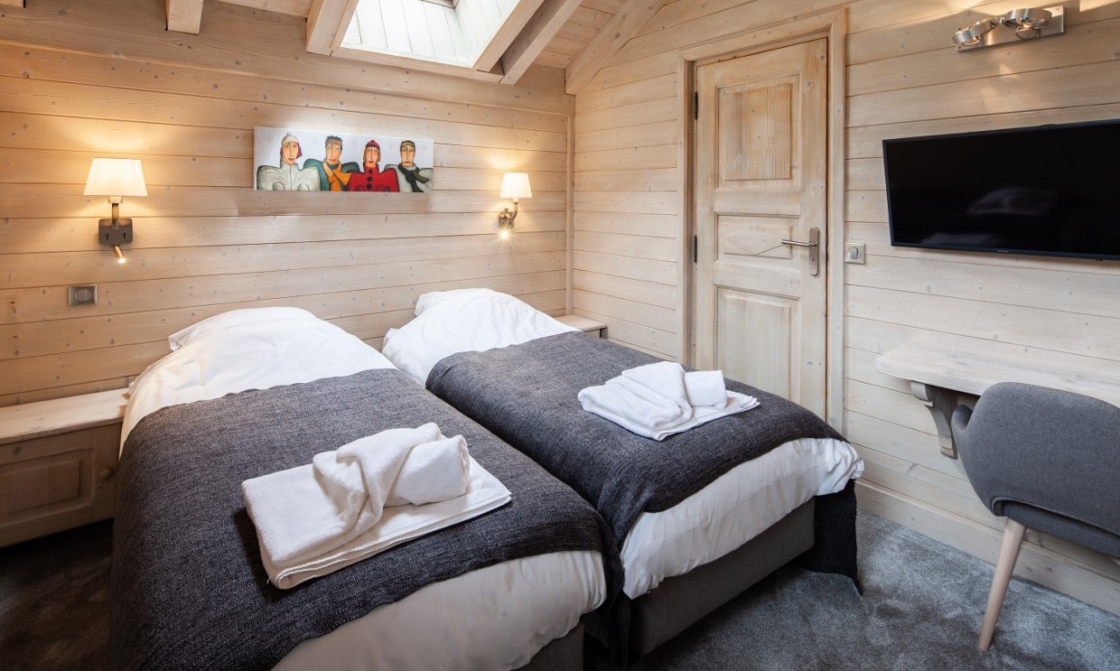 One of the comfortable bedrooms in Chalet Chardon Meribel