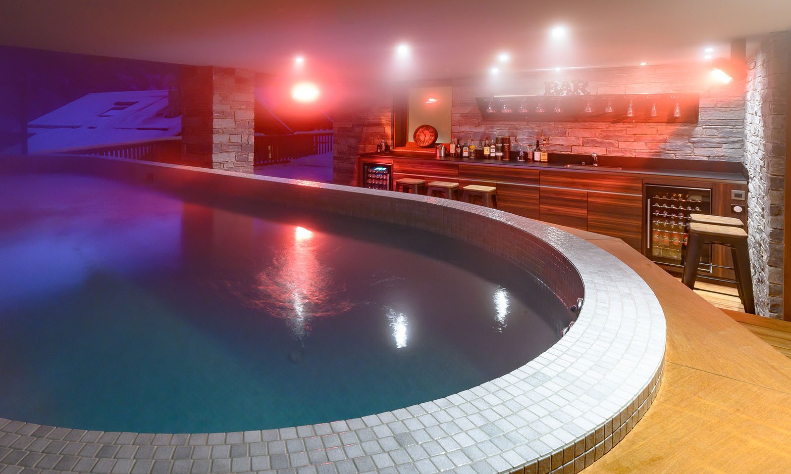 The Swim Spa and bar in Chalet Serendipity Meribel Village