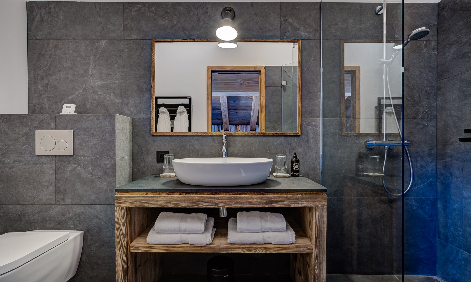 One of the Shower rooms in Chalet Bergeronnette Meribel Nantgerel