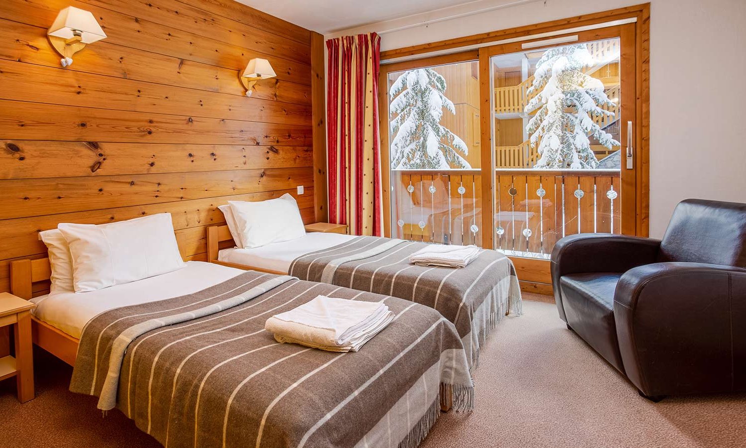 One of the bedrooms in Chalet Natalette II, Meribel Mottaret