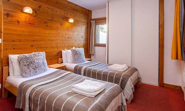 One of the Twin bedrooms in Chalet Nico Meribel Mottaret