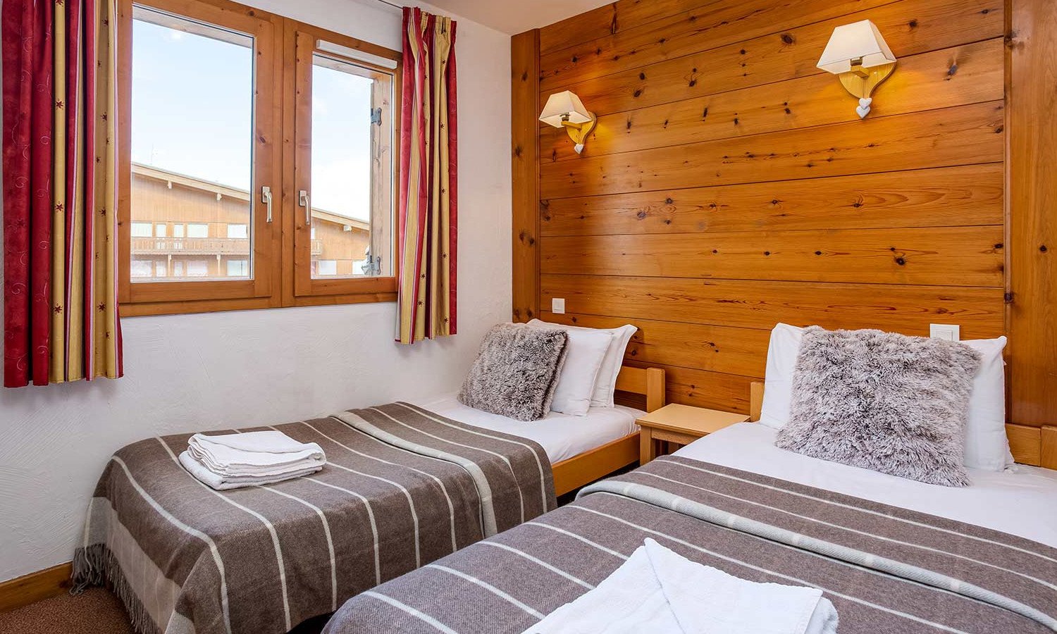 One of the bedrooms in Chalet Natalette II, Meribel Mottaret