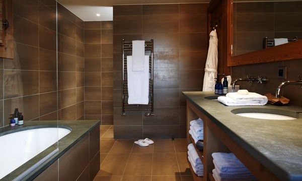 Bathroom with plenty of towels