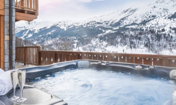 The Hot Tub with beautiful views at Chalet Iamato Meribel Village