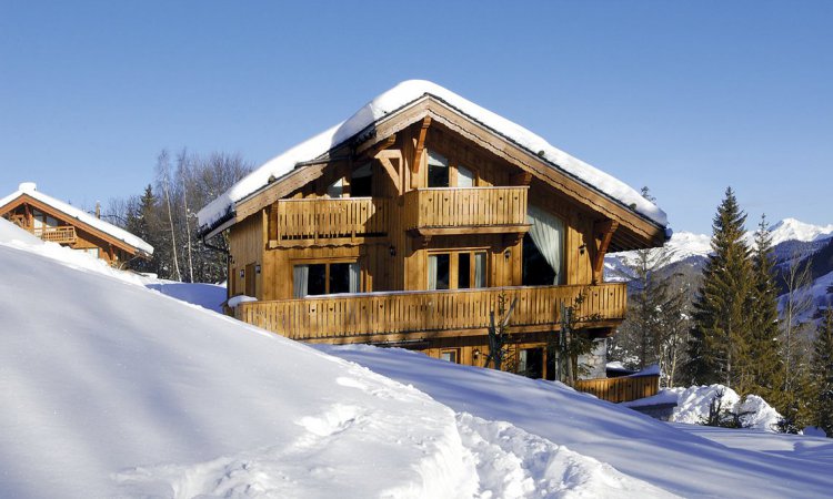 Catered ski chalet in the snow in Meribel