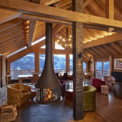Chalet Iona Living Room with Open Fire