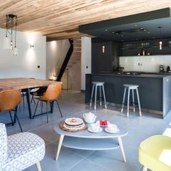 The Dining room and Kitchen in Chalet Caro Meribel