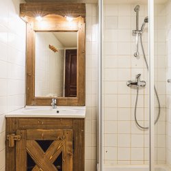 A Shower room in Chalet Verseau, Val Thorens