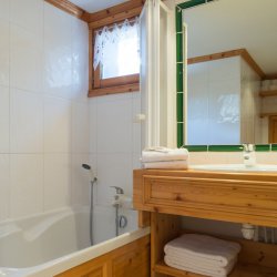 bathroom with bath and shower