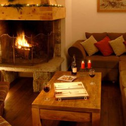 Backgammon in front of a cosy log fire 