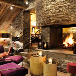 Le Savoy Lounge with Roaring Fire